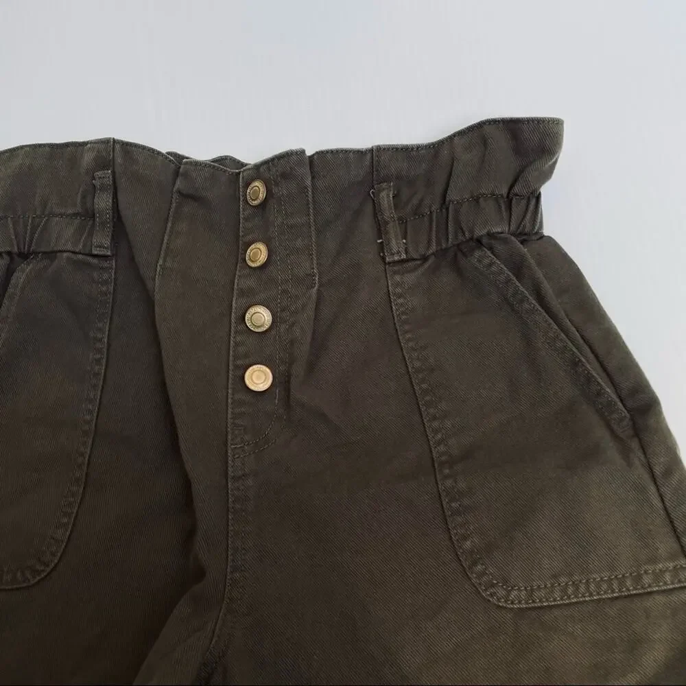 Denim Co. olive green high waist shorts